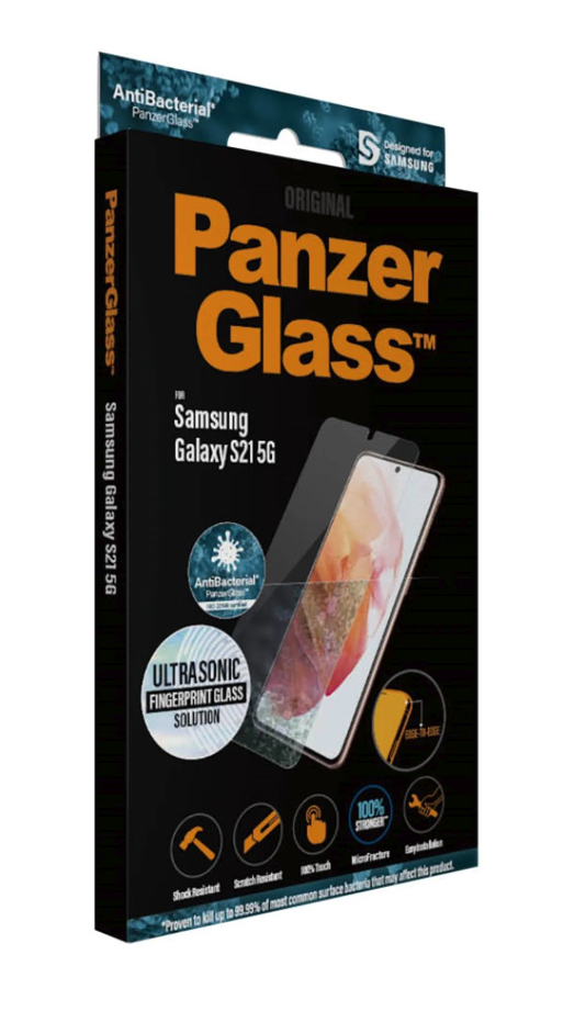 Samsung Galaxy S21 5G Antibakterielle Panzer Glas Displayschutz Case Friendly (7269)
