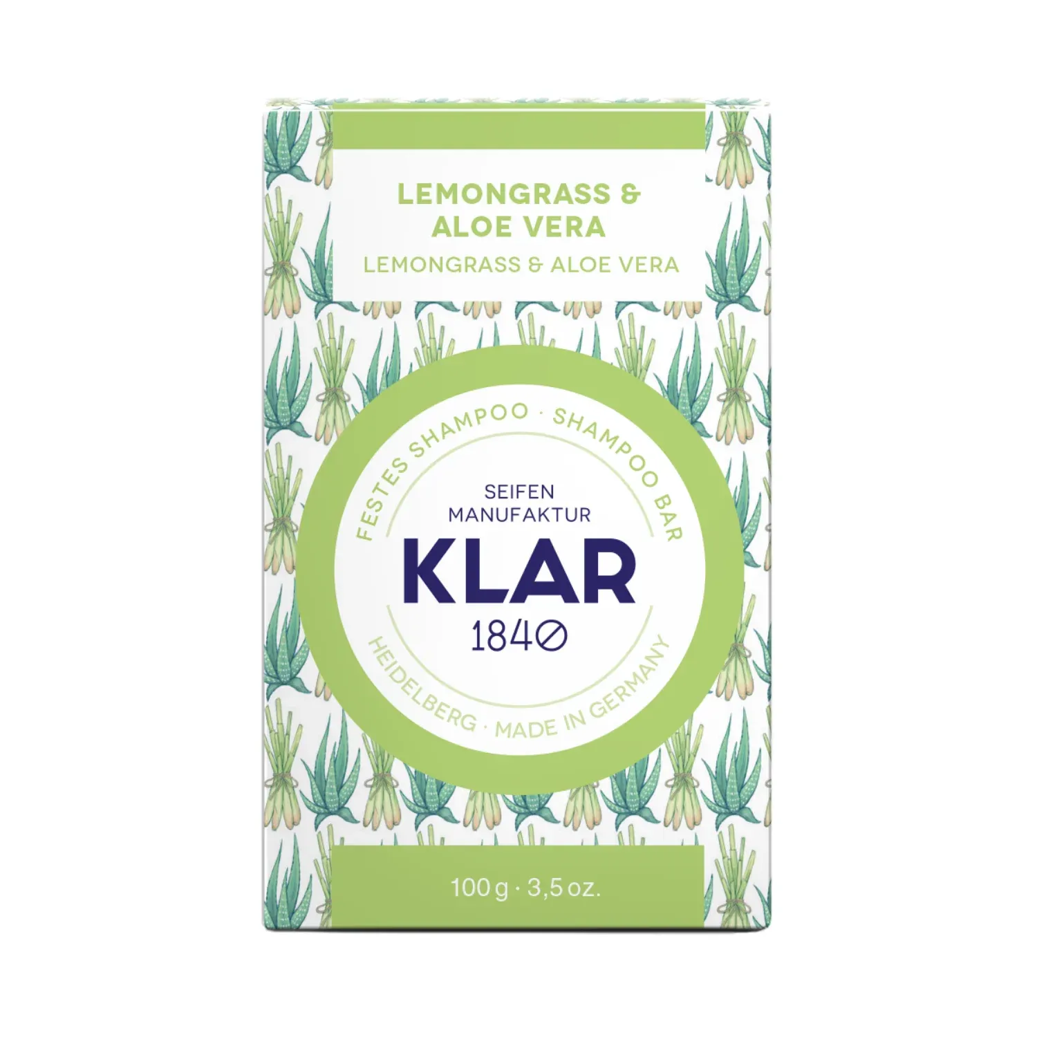KLAR  Festes Shampoo Lemongrass & Aloe Vera, 100 g