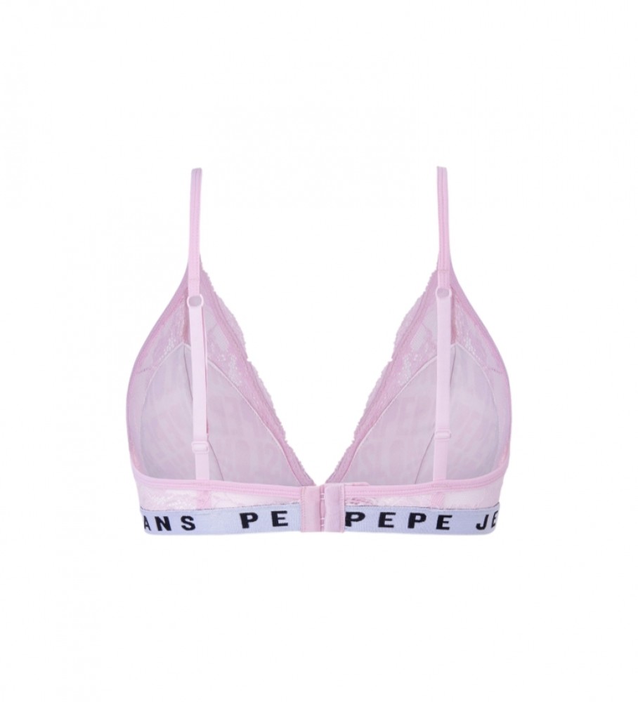 Sutiã triangular de renda rosa Pepe Jeans