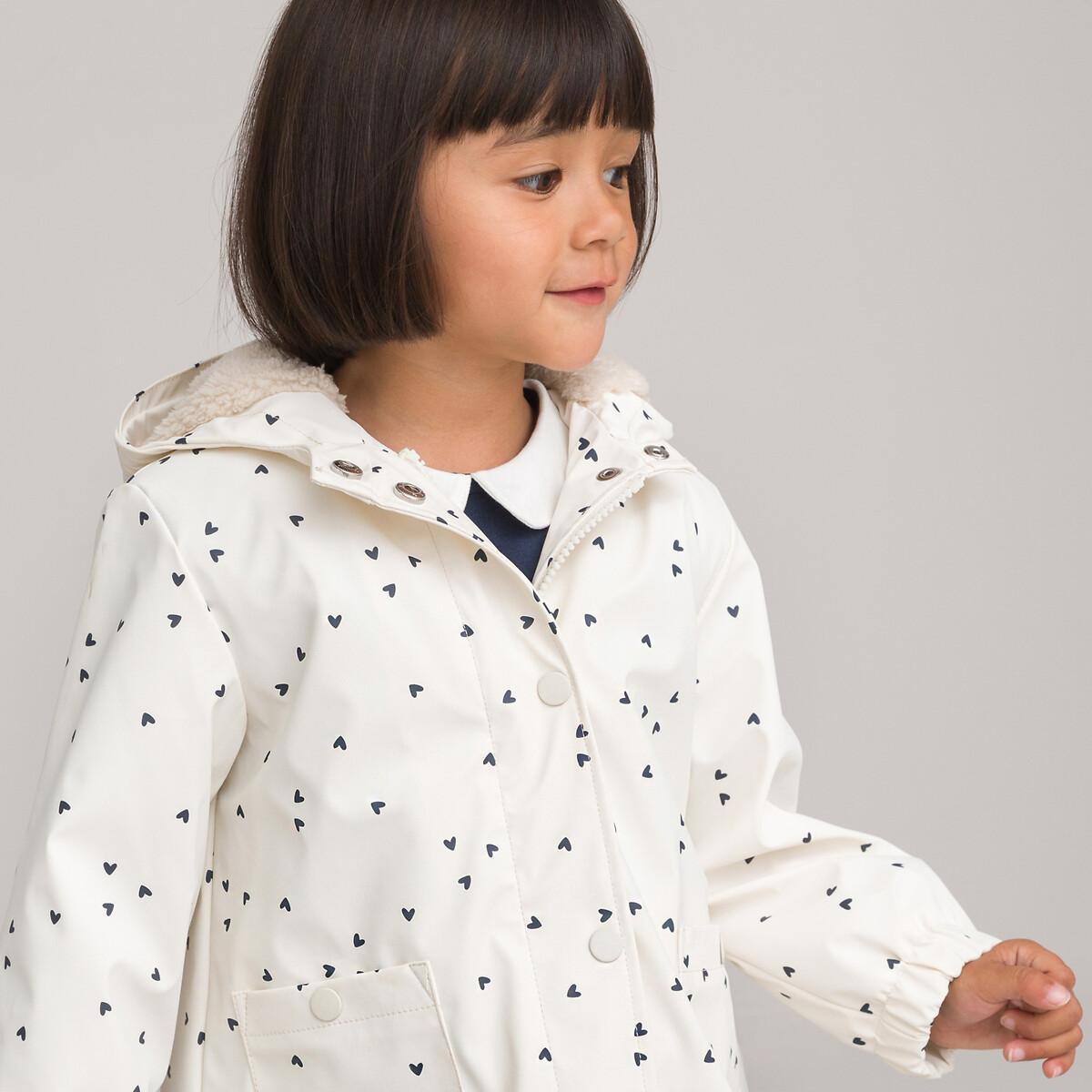 COLEÇÕES LA REDOUTE<br>Parka de borracha com capuz, estampa rígida