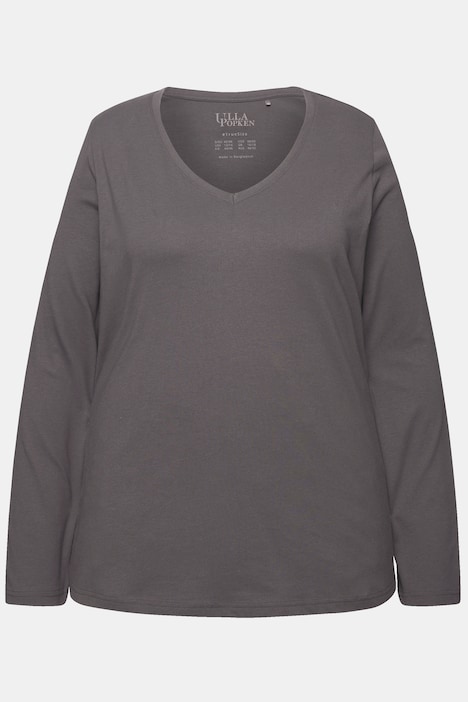 Shirt, Slim, V-Ausschnitt, Langarm