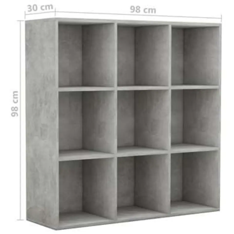 vidaXL - Boekenkast - Grijs - Bewerkt hout