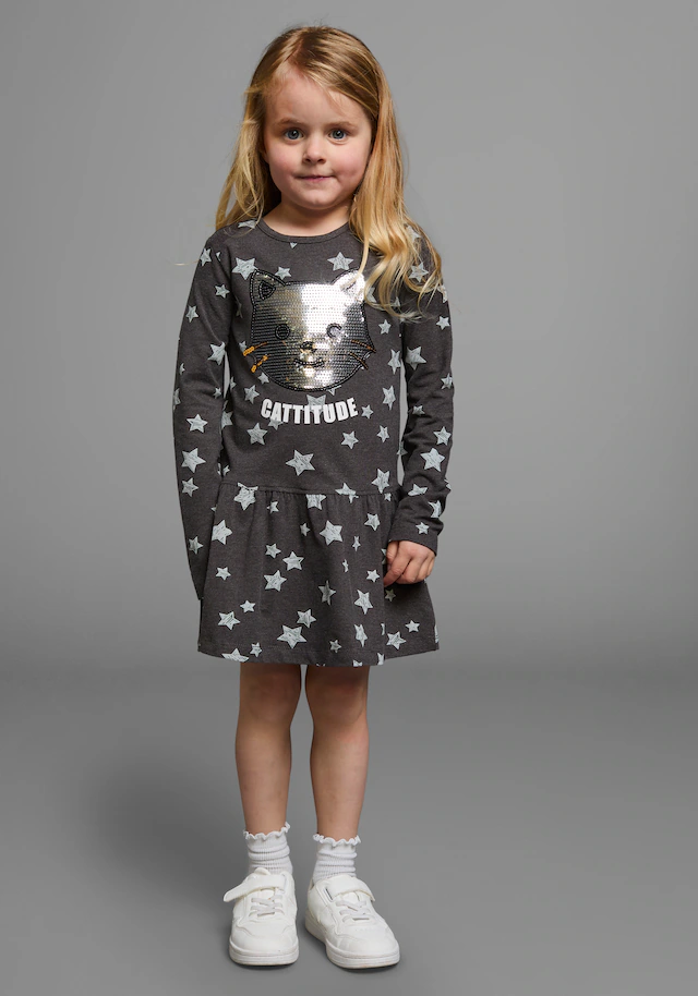 KIDSWORLD Jerseykleid »Kleid mit Pailletten« Shirtkleid mit süsser Paillettenapplikation