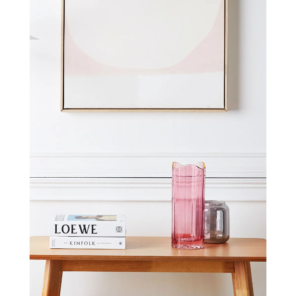 BELIANI Vase PERDIKI - Verre Rose