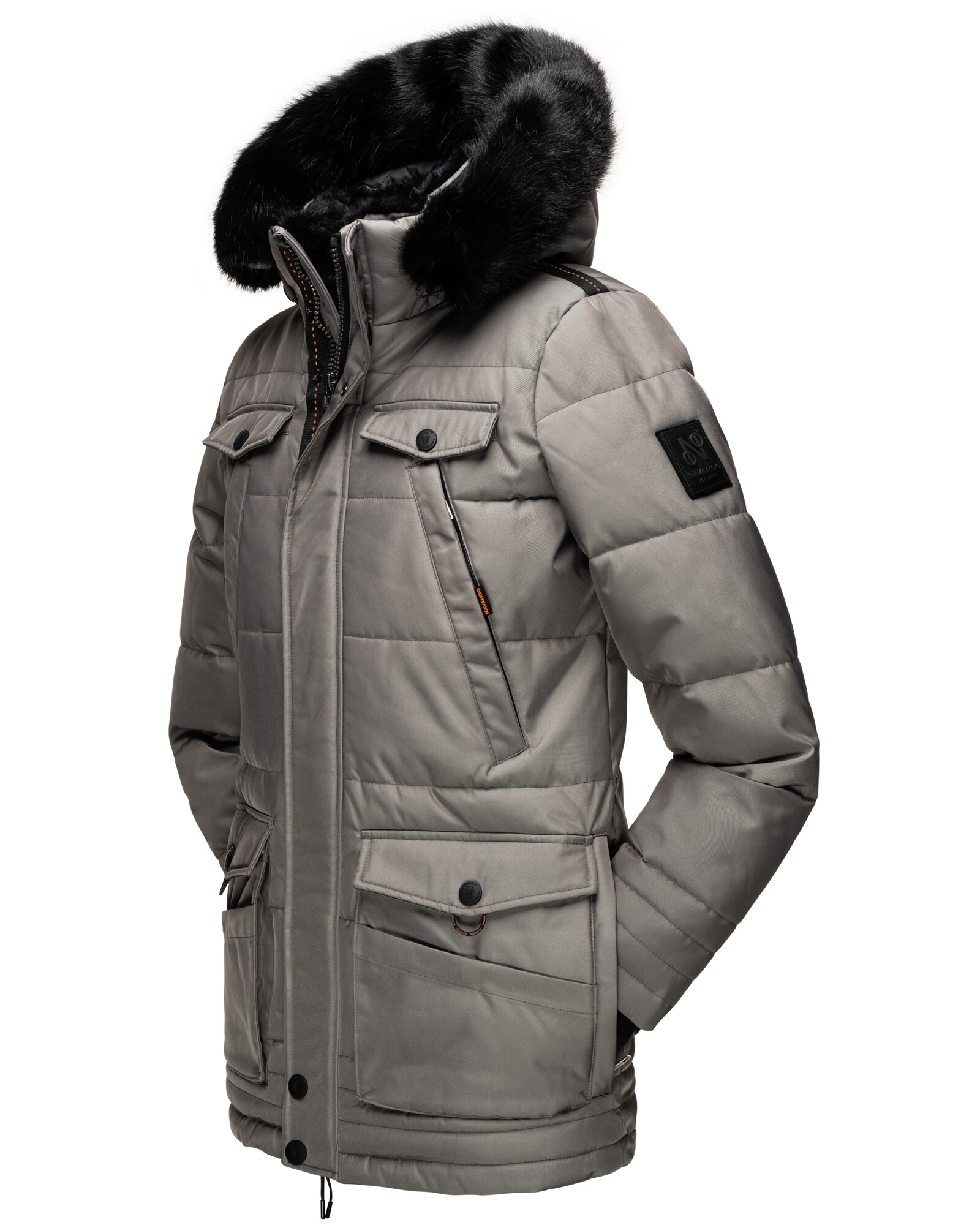 NAVAHOO Herren stylischer Winterjacke Wintermantel mit abnehmbarer Kapuze Luaan