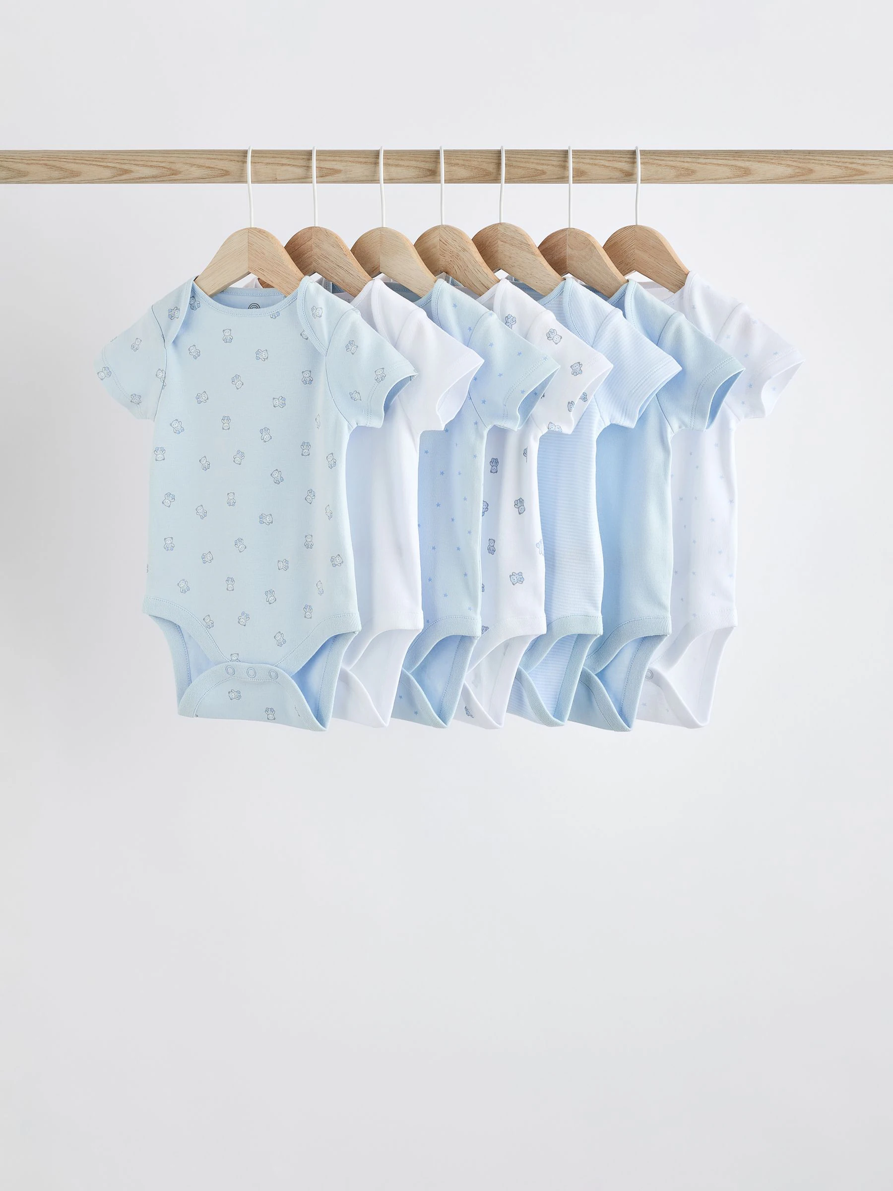 Blauw - Beer Baby Bodysuits met korte mouwen