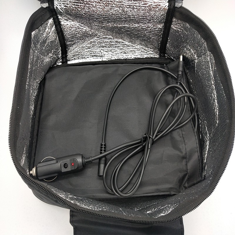 (12V) Auto Lebensmittel Wärme Tasche tragbare Picknick Thermo Tasche mit KFZ Anschluss - Schwarz