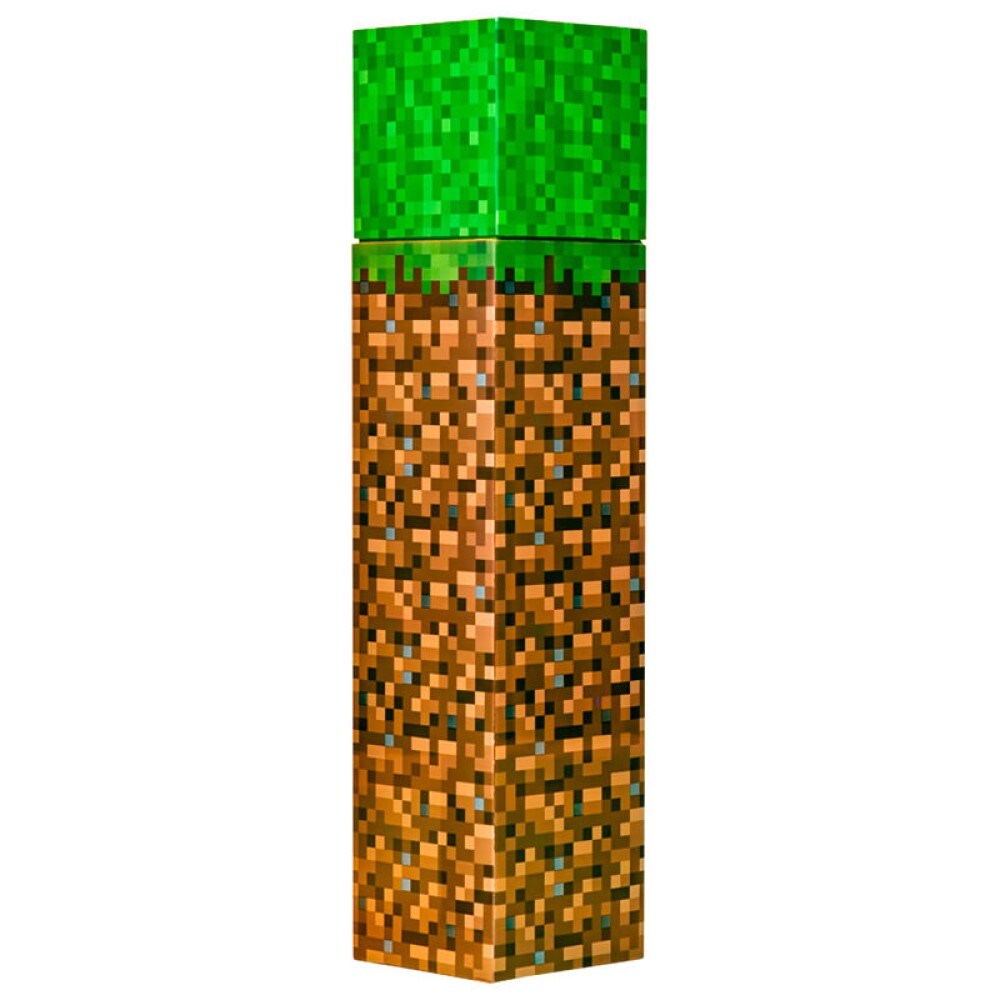 Minecraft Trinkflasche in Form des Würfels aus dem Spiel Erde Grass