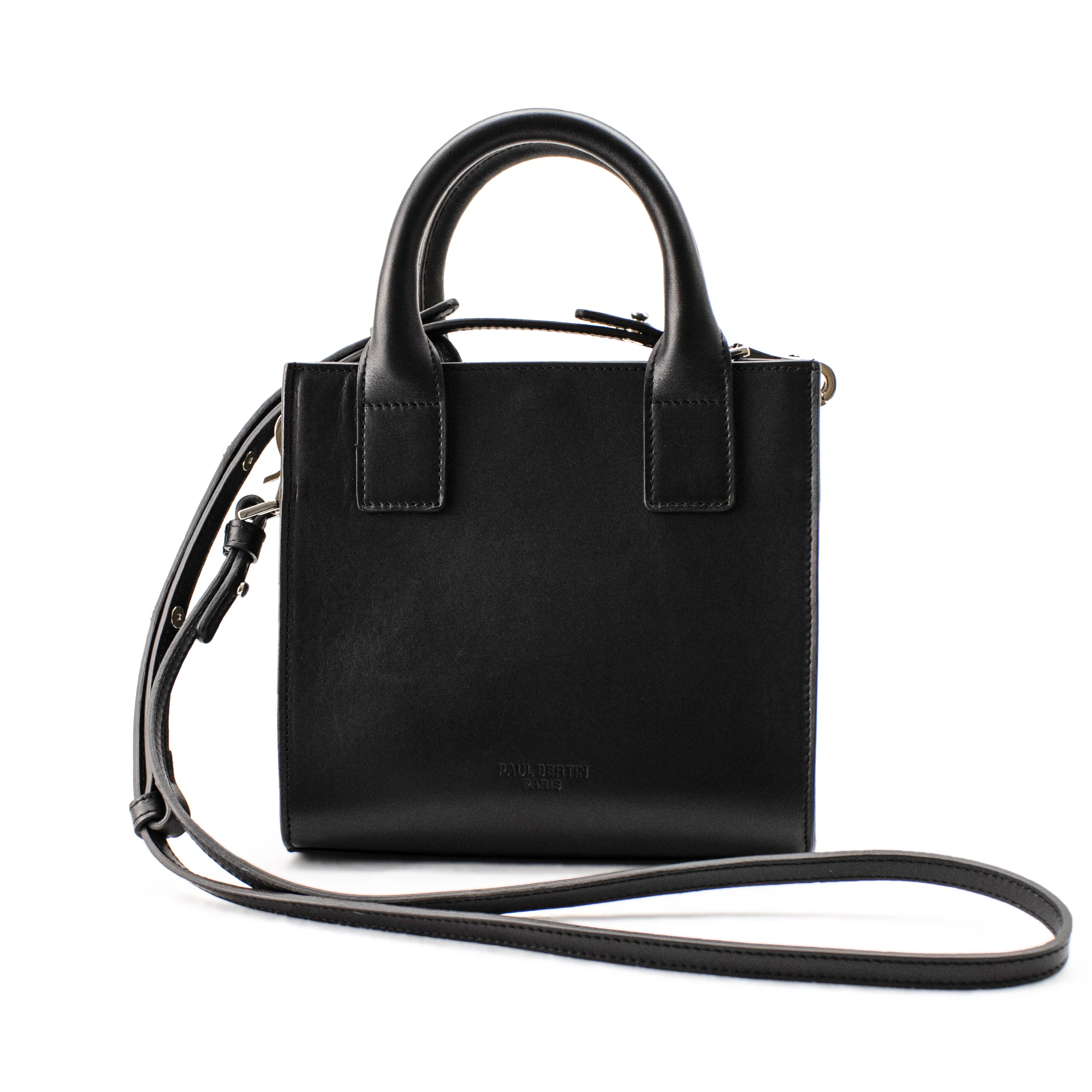 KUBE - Sac bandoulière en cuir lisse | Noir