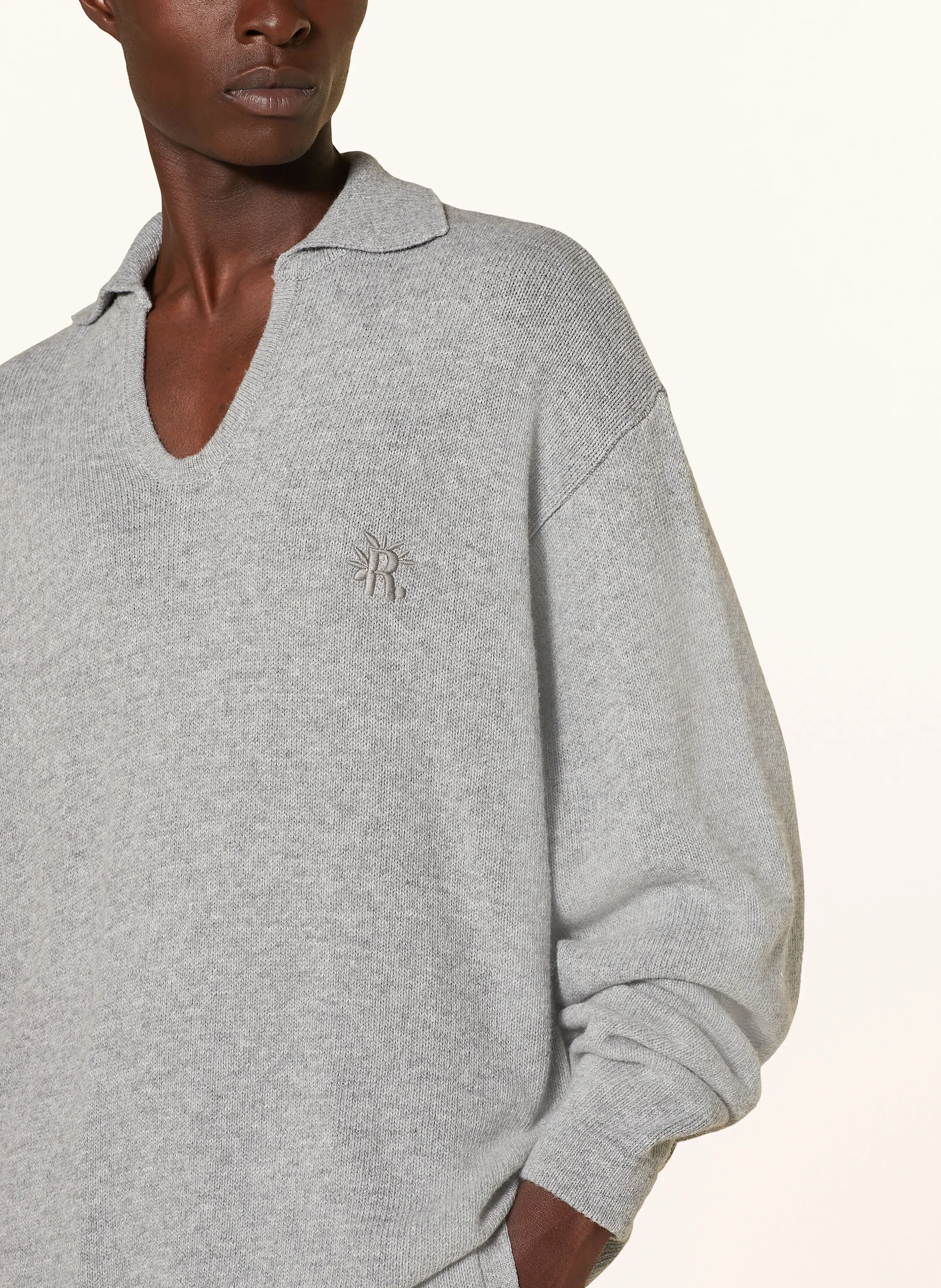 rough. Strick-Poloshirt