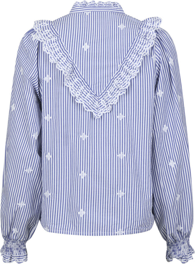 Neo Noir Degas Stripe Blouse Blue