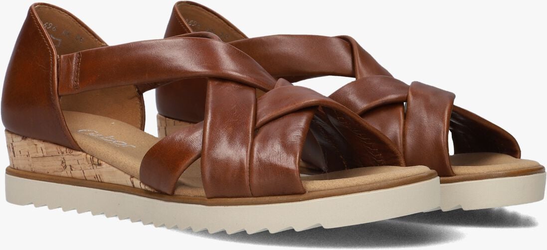 cognac gabor sandalen met hak 782