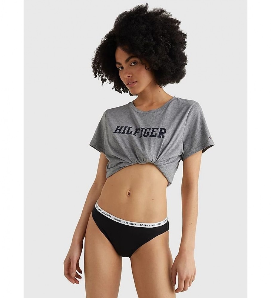Cuecas Tommy Hilfiger com logo, pacote com 3 unidades, pretas