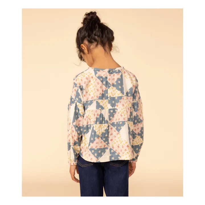 Petit Bateau Blouse en Gaze de Coton Façon Patchwork Enfant | Beige