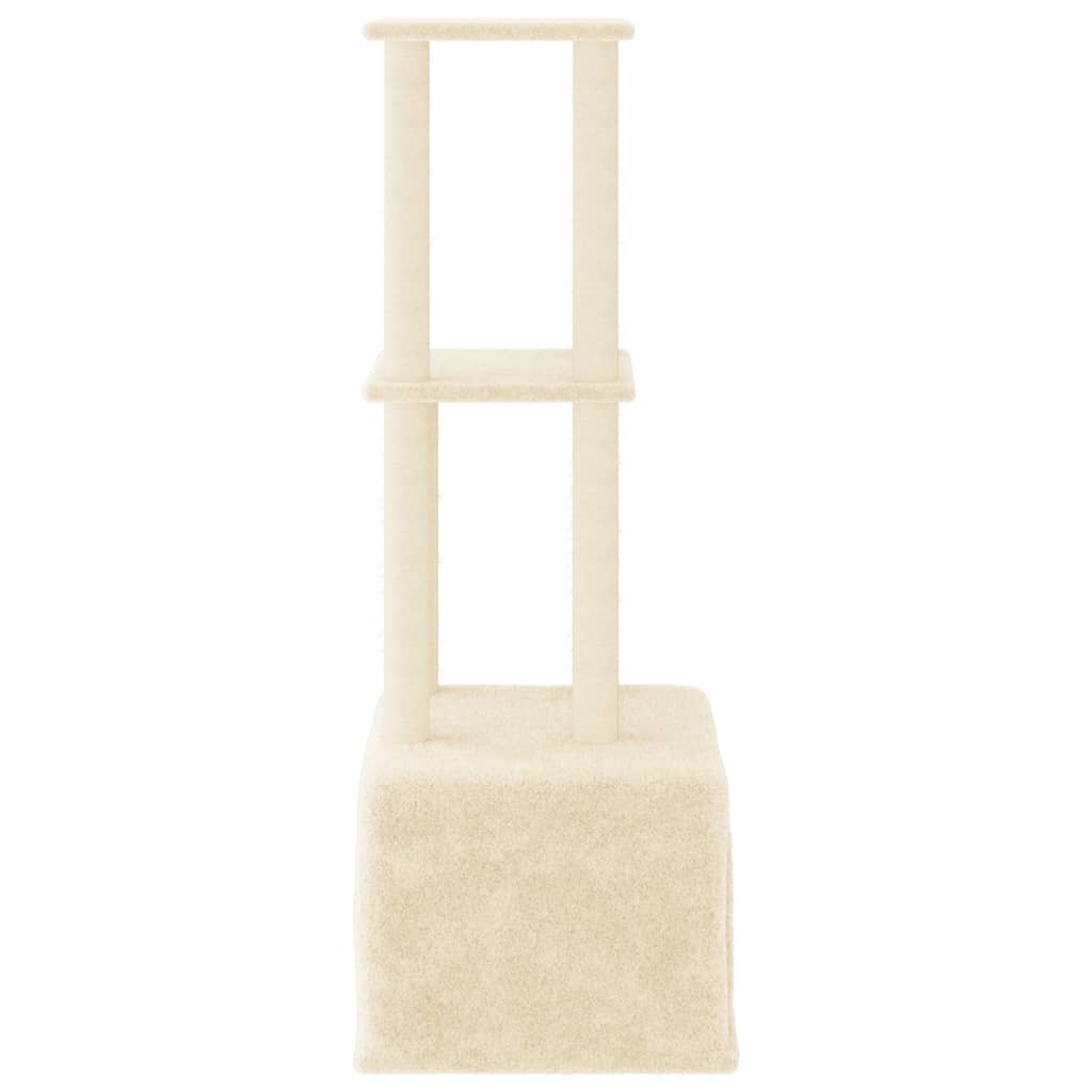 Arbre à chat avec griffoirs en sisal crème 133,5 cm