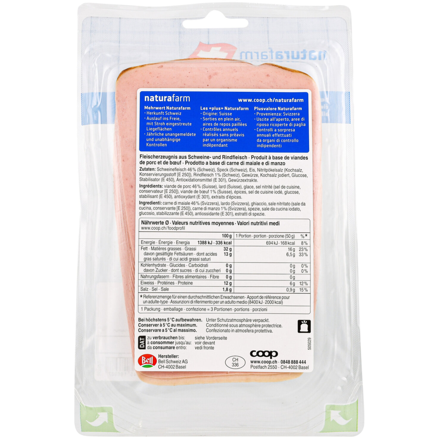 Naturafarm Fleischkäse geschnitten
