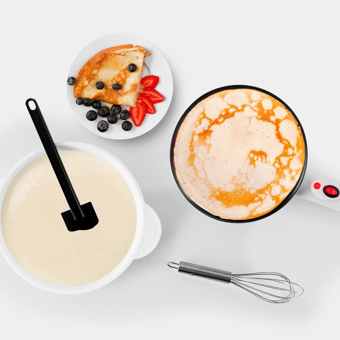 Kitchencook Crêpière électrique sans fil crepeasy  blanche