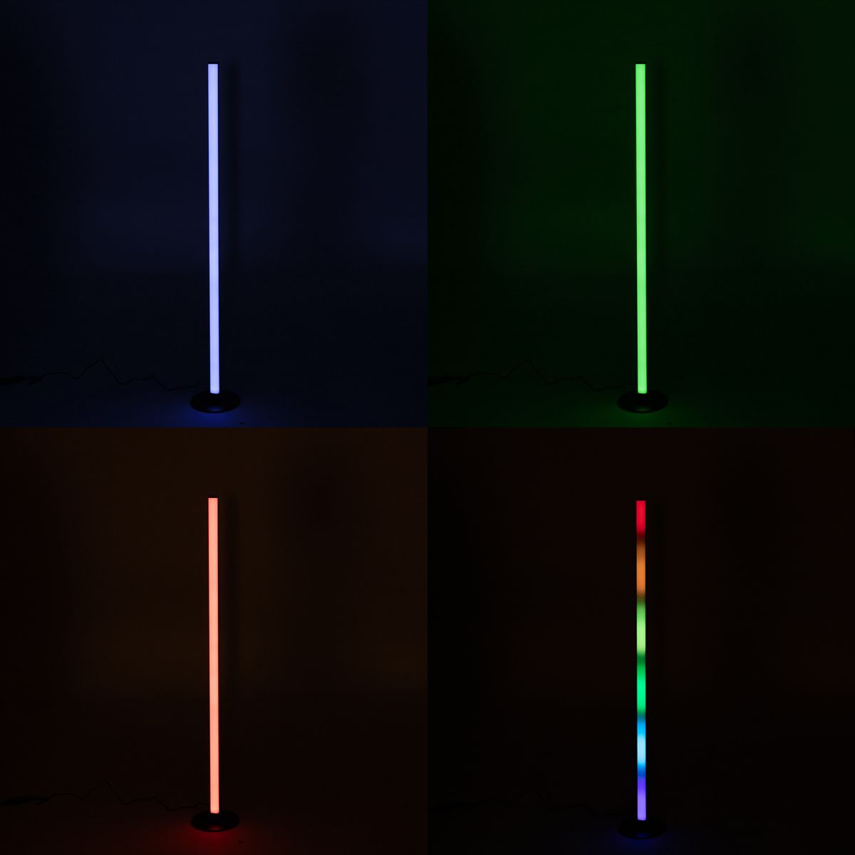 Neon vloerlamp zwart incl. LED RGB dimbaar - Tijs