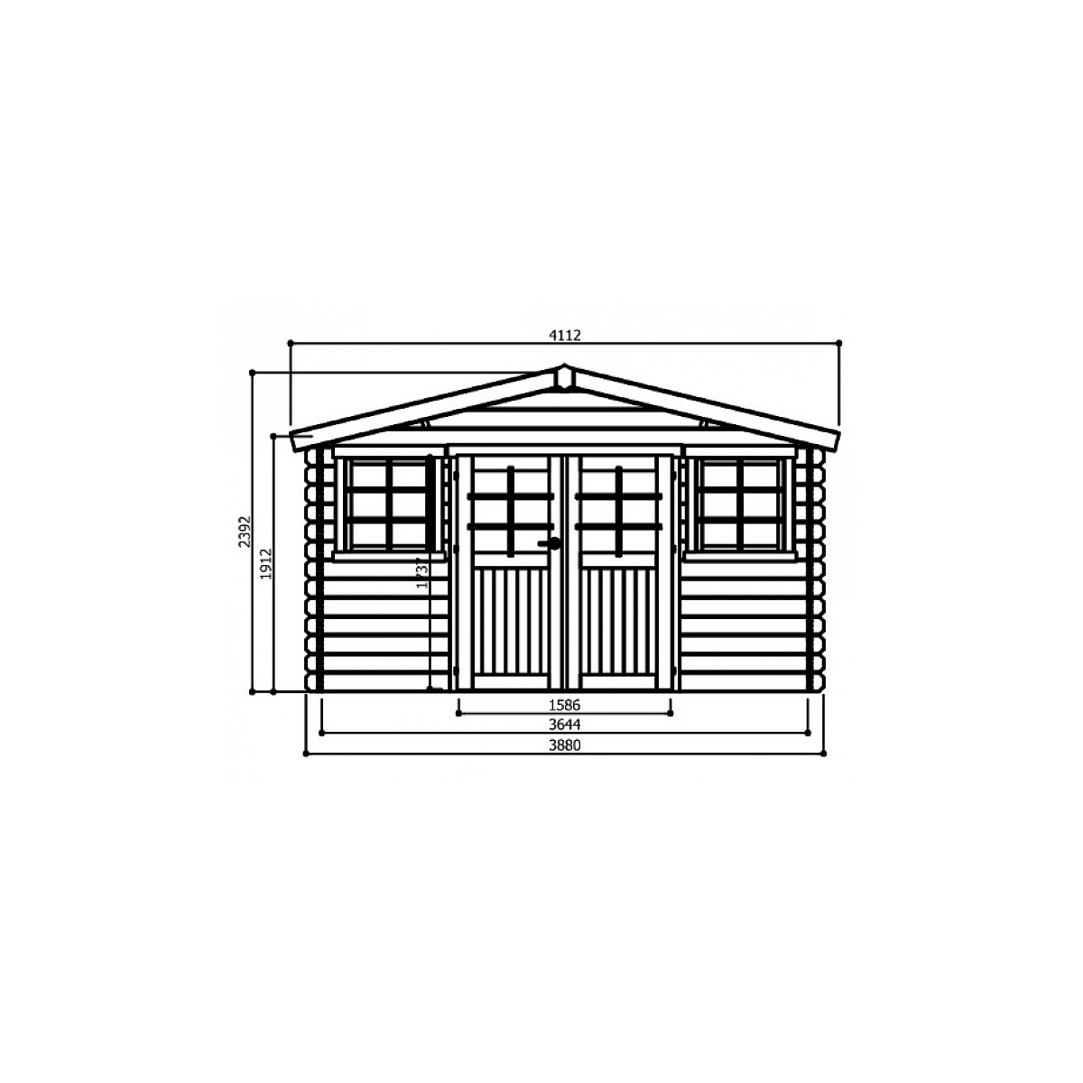 Abri de jardin en bois double porte 10 m² dole