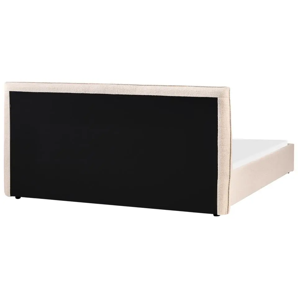 LAVAUR - Tweepersoonsbed - Beige - 180 x 200 cm - Bouclé