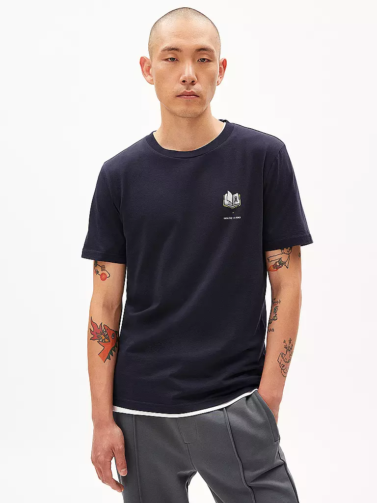 ARMEDANGELS T-Shirt JAAMES KNOWLEDGE blau
