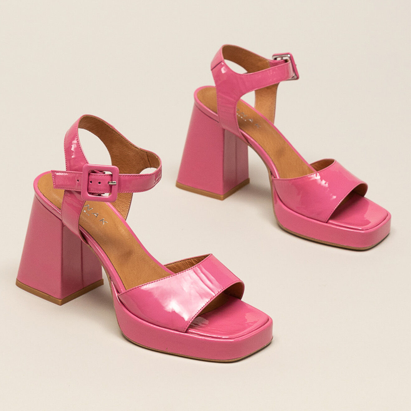 Jonak Sandales en Cuir verni Divina rose - Talon 9 cm