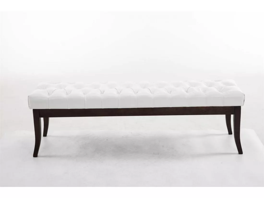 Banquette - Similicuir & Bois - Blanc - Ramses