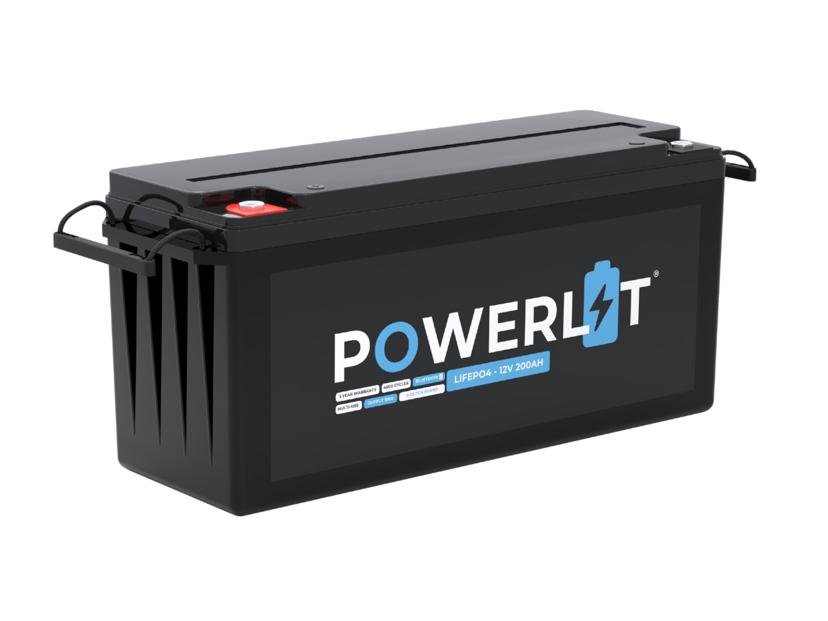 Powerlit PWL12200B 12V Bluetooth LiFePO4 accu - 200 Ah