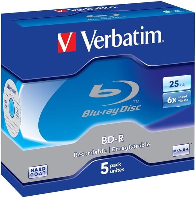 Verbatim BD-R, 6x, 25GB/200min, 5-pack, jewel case, Hard Coat, M.A.B.L
