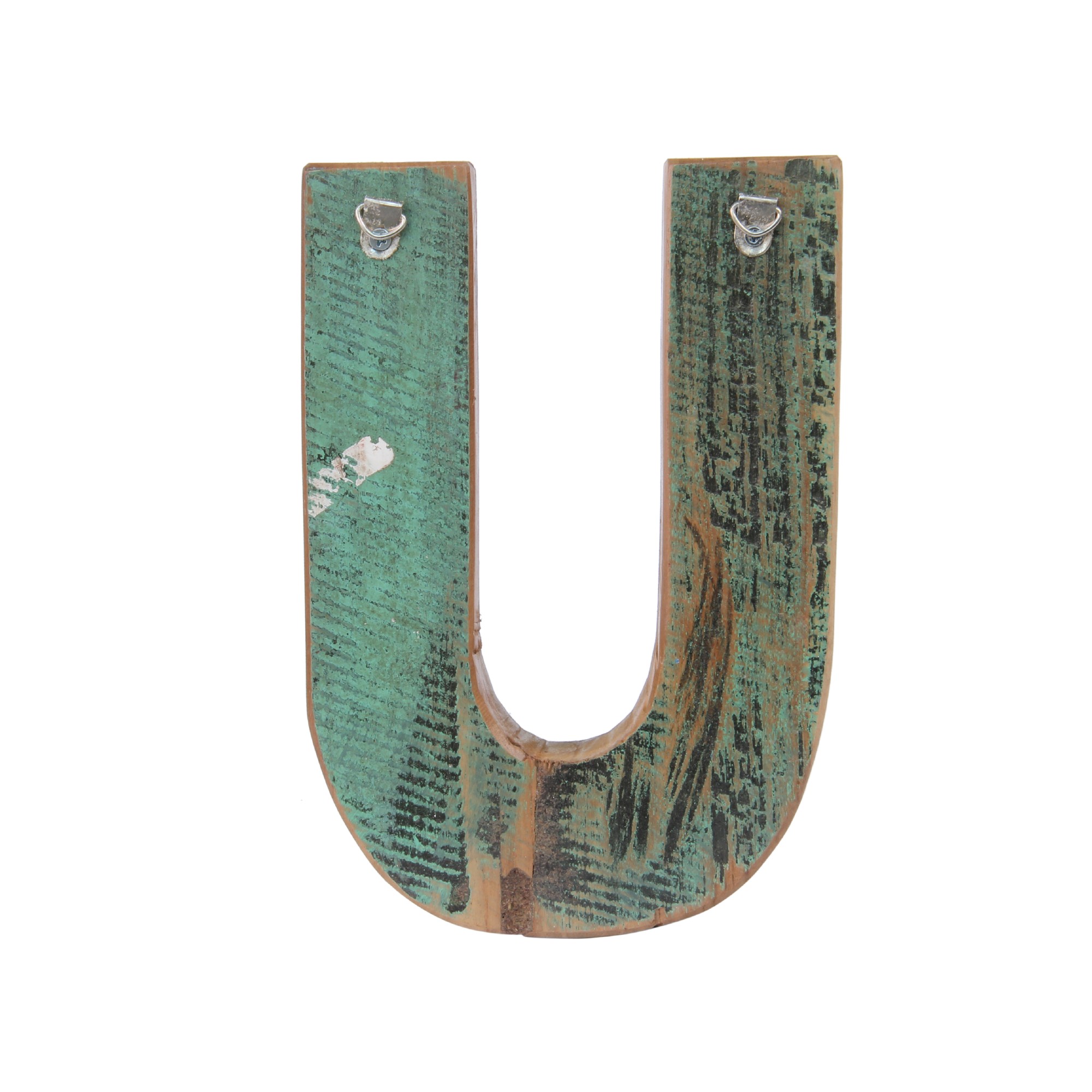 Holzbuchstabe 'U', mehrfarbig, T 2,5 cm, B 13 cm, H 19 cm von fischer's lagerhaus
