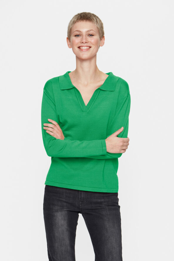 Saint Tropez MilaSZ Polo Pullover Verdant green melange