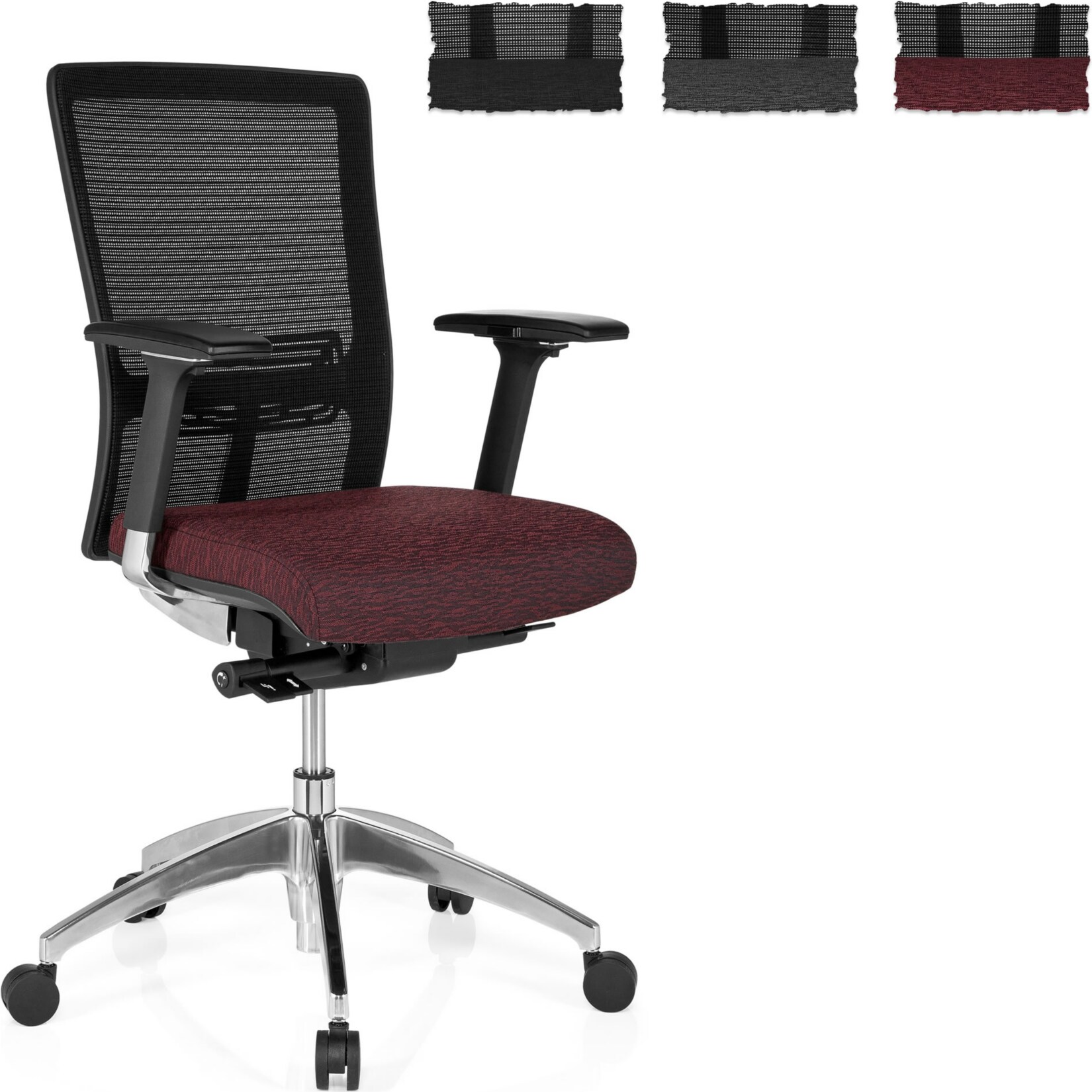 Profi Bürostuhl ASTRA BASE Stoff mit Armlehnen (höhenverstellbar) hjh OFFICE