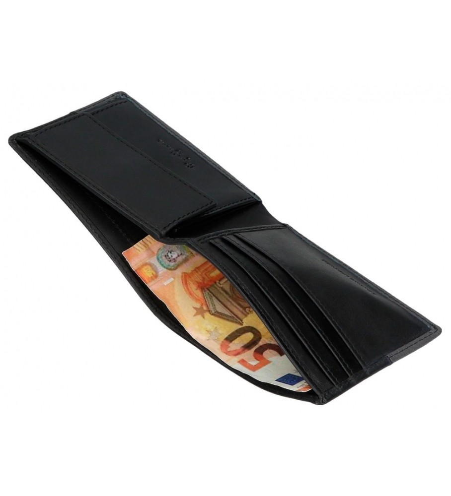 Carteira dupla de couro preta da Pepe Jeans