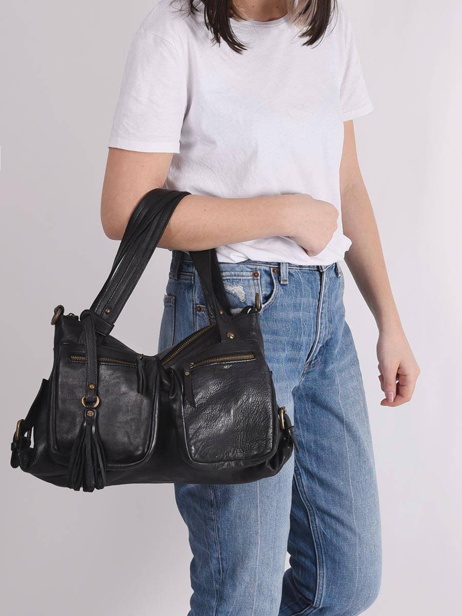 Sac ShoppingCow cuir BASILIC PEPPER