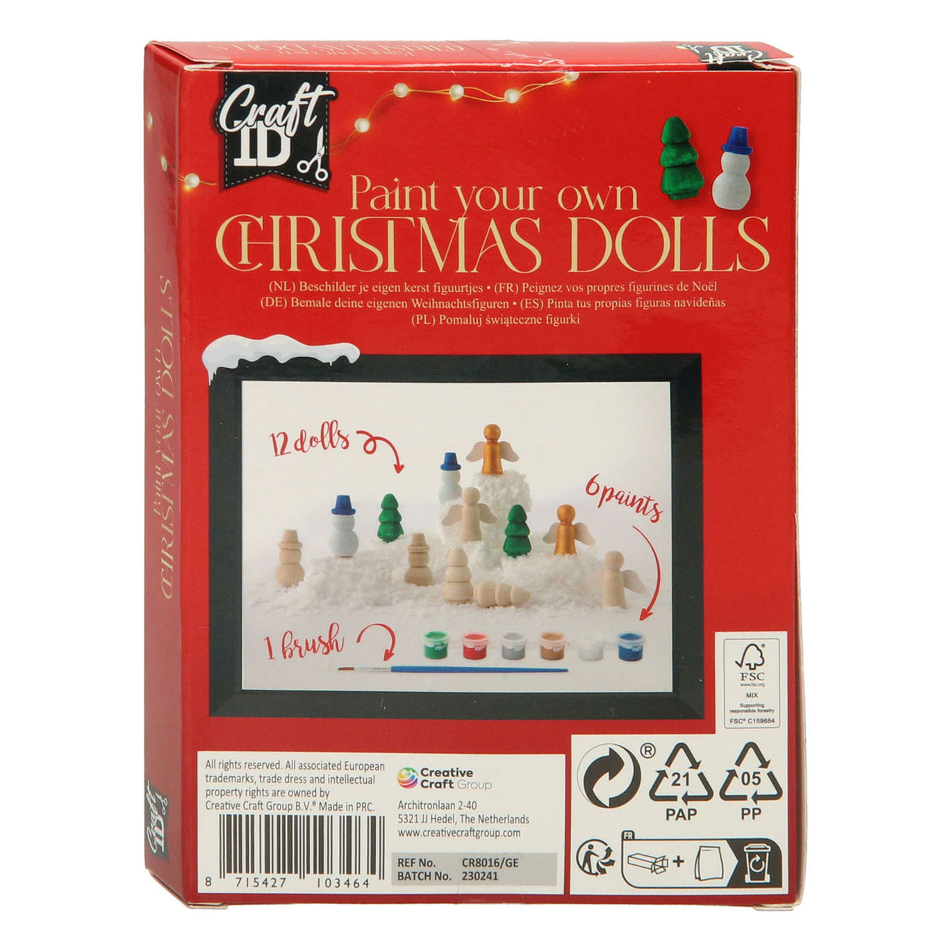 Schilder je eigen Houten Kerstfiguren, 12st.