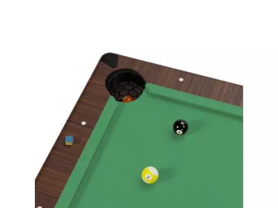 Billard Américain convertible table 8places KITBILL 7Ft - 226,5 x 126,5 x 80 cm Plateau dînatoire et accessoires inclus - Marron