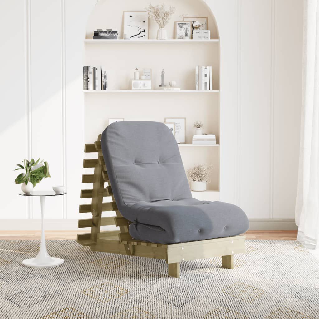 vidaXL Futon slaapbank met matras 60x206x11 cm grenen