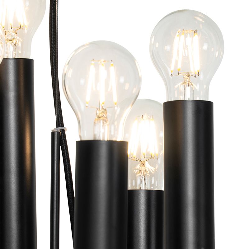 Art deco hanglamp zwart 12-lichts - Tubi