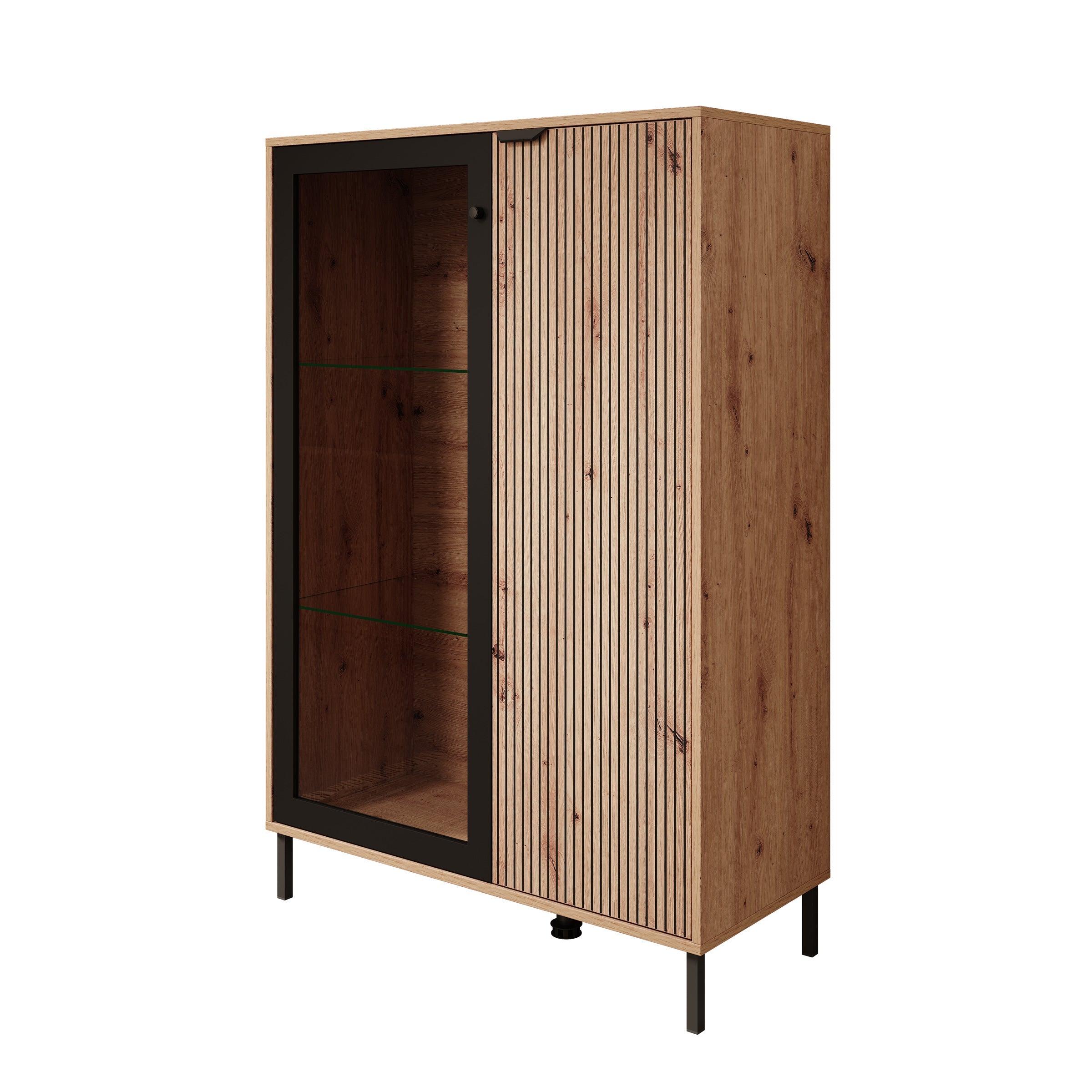 Meubella - Vitrinekast Malaika - Eiken - 93 cm