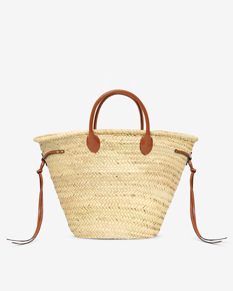 PANIER EN RAPHIA ET CUIR CADIX