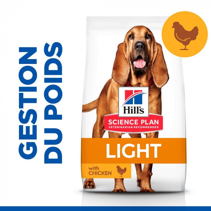 HILL'S Science Plan Light Medium Mature Adult 7+ au Poulet - Croquettes pour chien