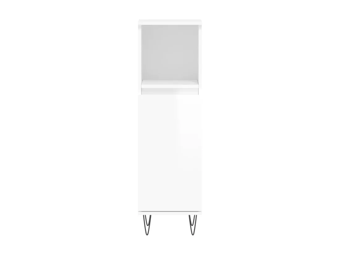 Armoire de salle de bain blanc brillant 30x30x100 cm