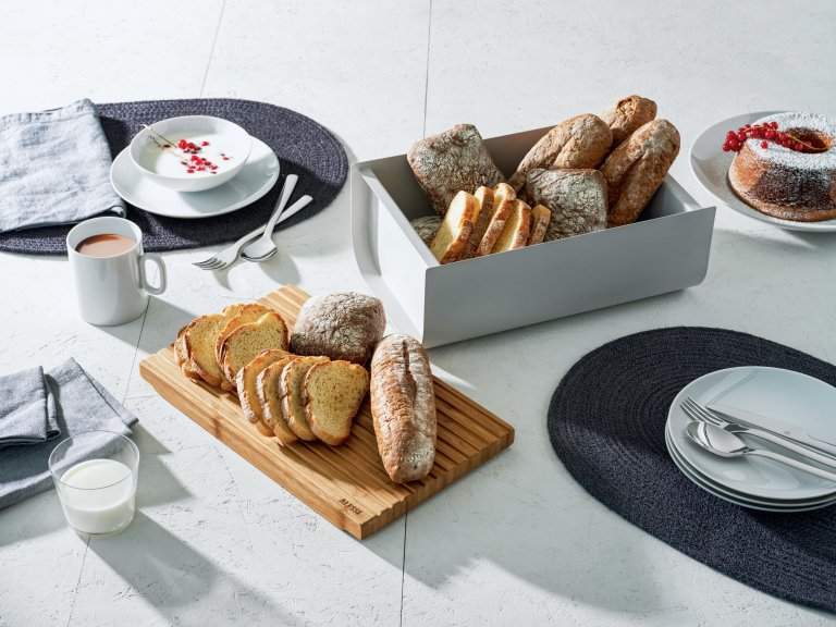 Alessi Mattina bewaartrommel warm grijs