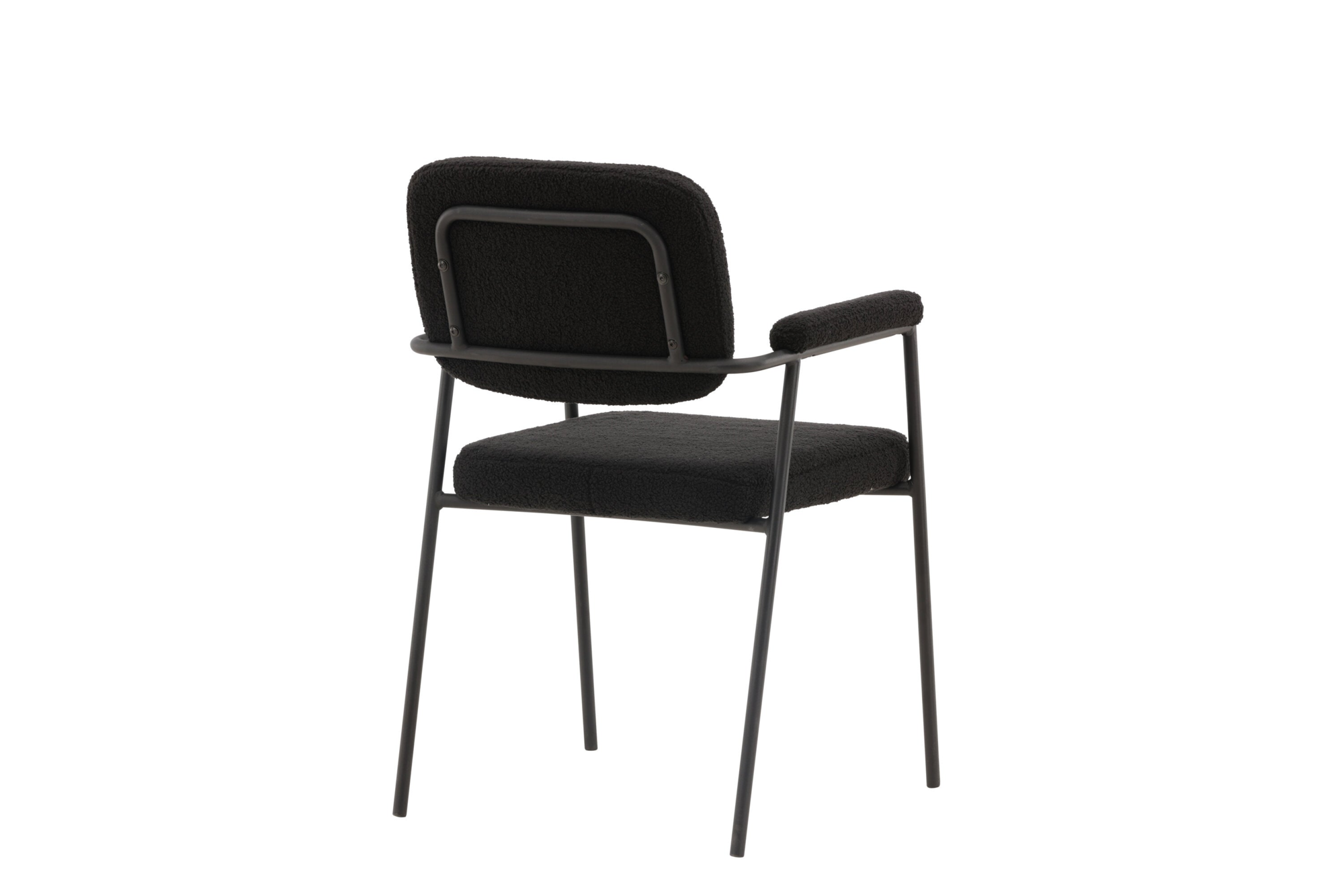 Tuam Eetkamerstoel - Set van 2 - Zwart Bouclé