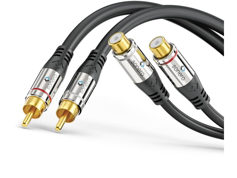 sonero Audio-Kabel Cinch - Cinch 5 m Cinch-Stereo(L/R)-Verlängerungskabel