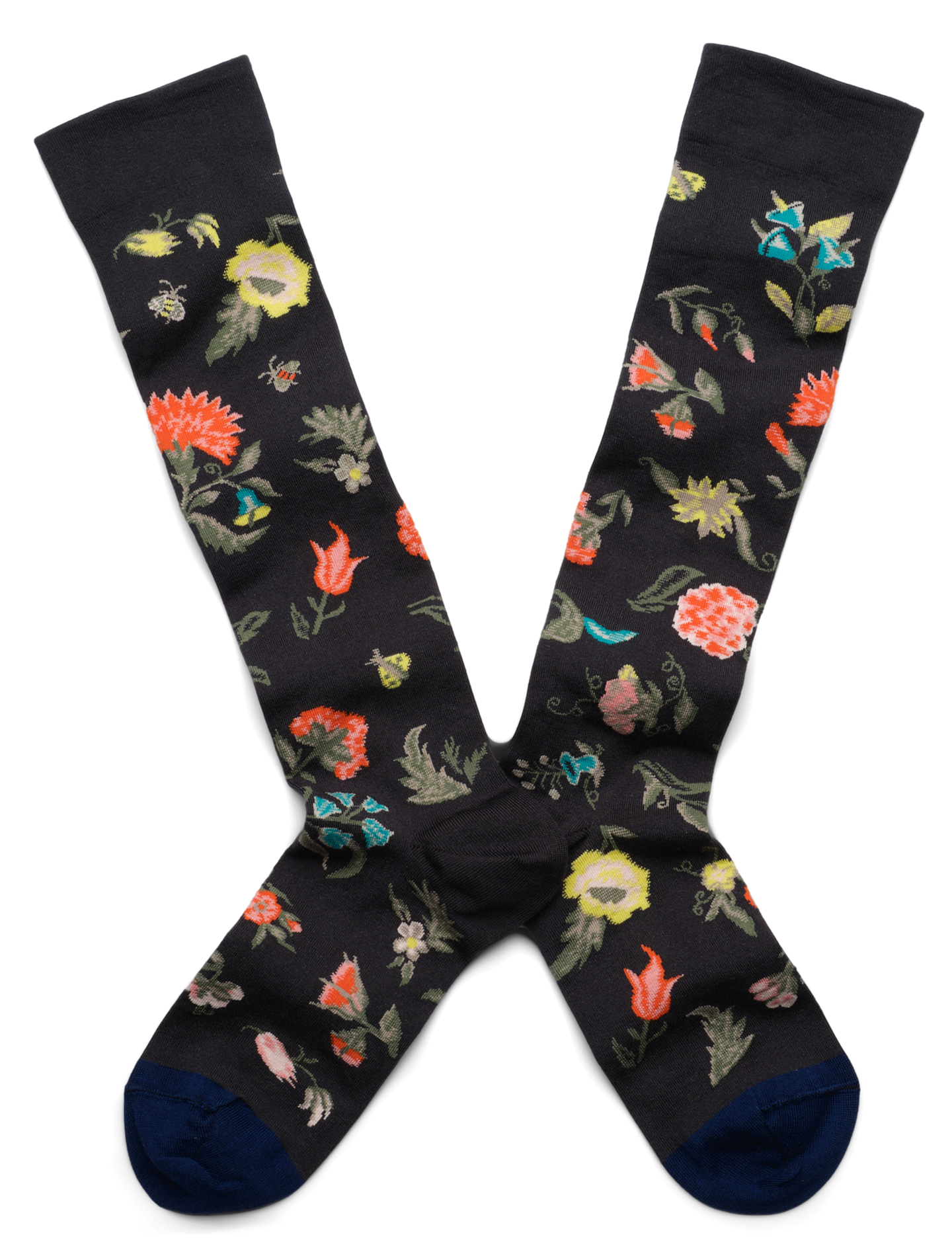Chaussettes hautes en coton mélangé | Multicolore