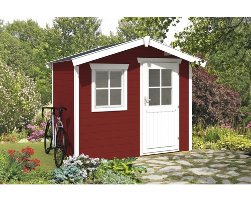 Blokhut Konsta Kajo met vloer 280 x 245 cm Zweeds rood