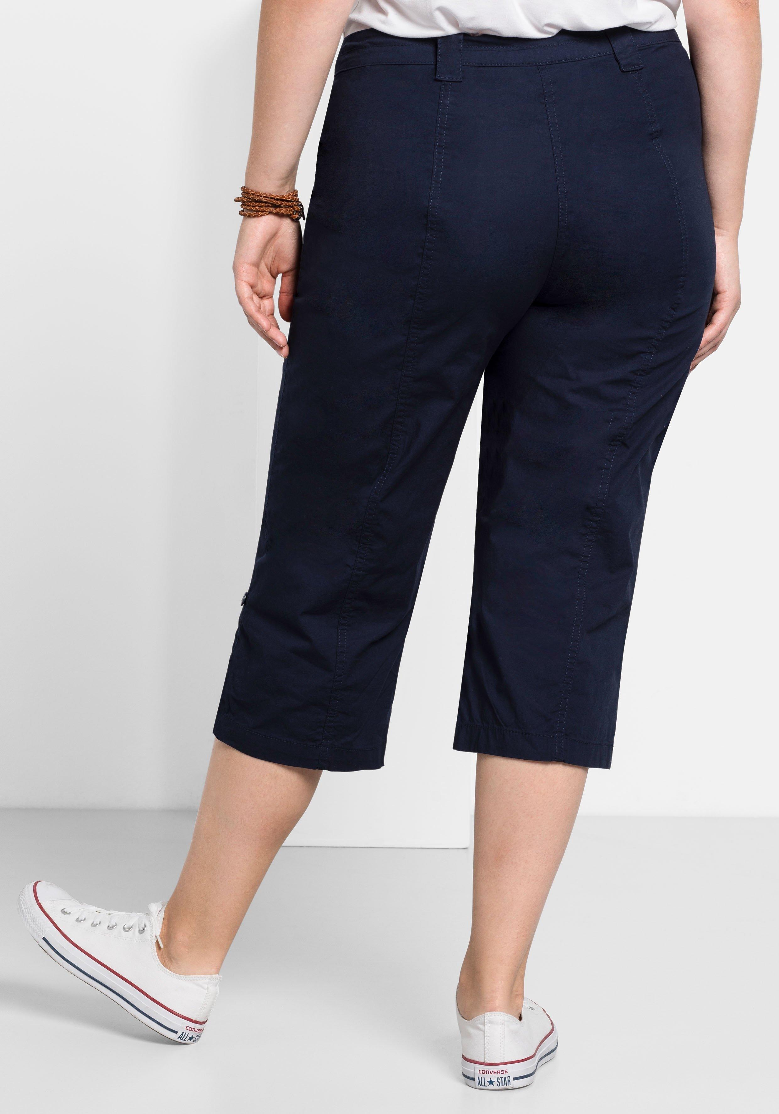 Gerade 3/4-Hose mit Krempelfunktion