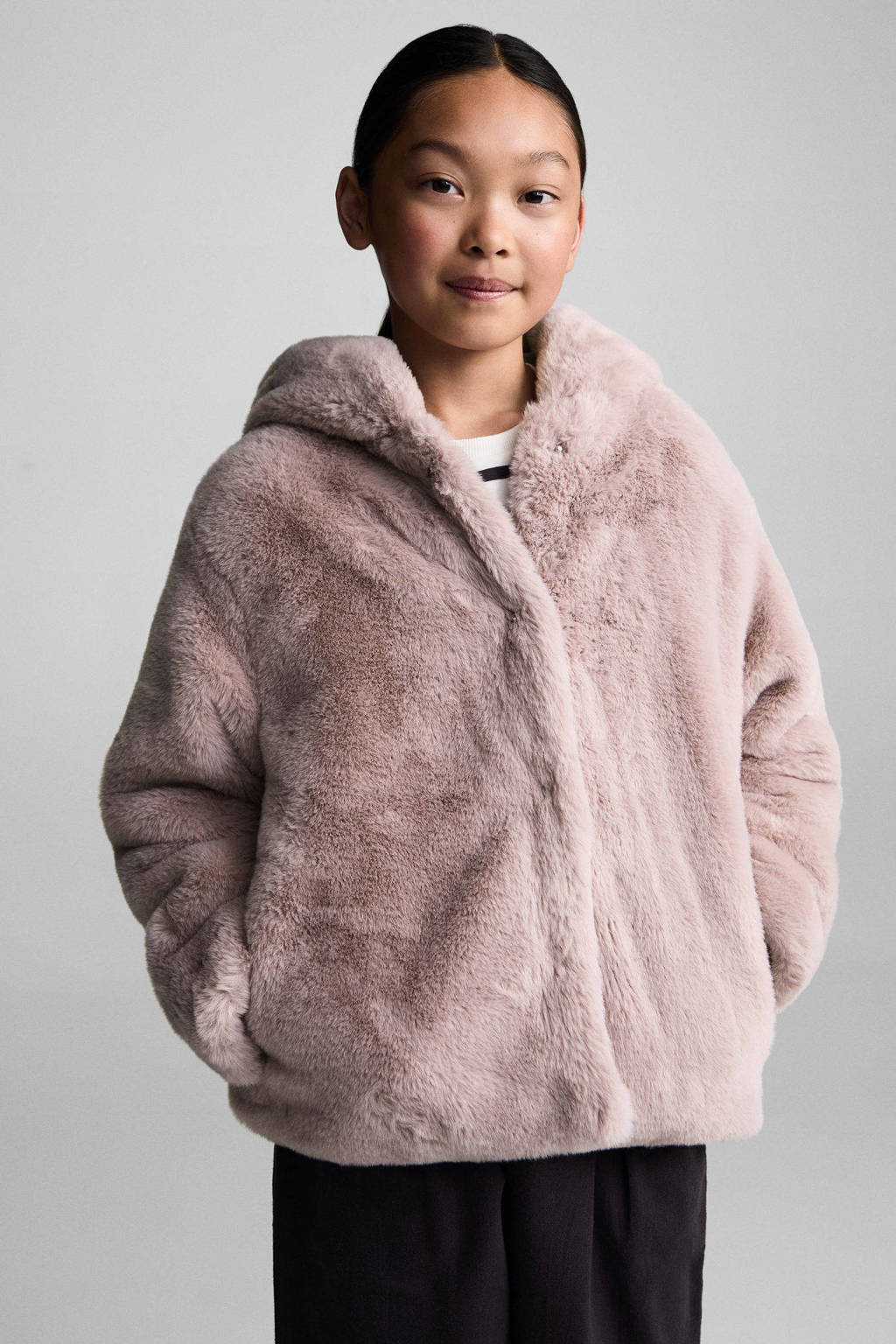 Mango Kids imitatiebont tussenjas lichtroze