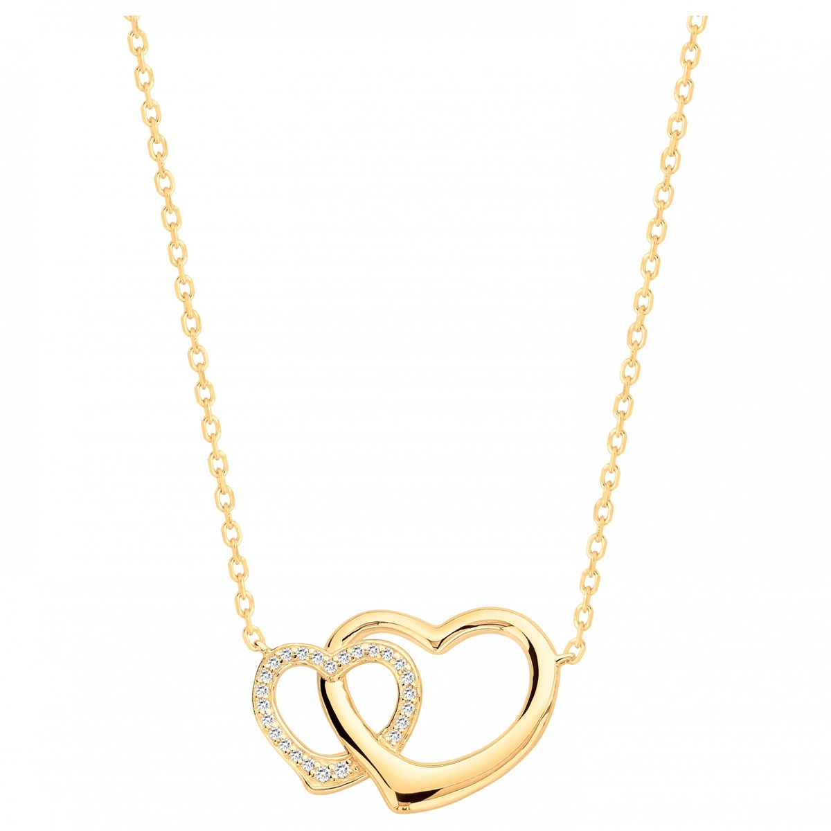 Collier en Plaqué Or avec oxyde de zirconium blanc